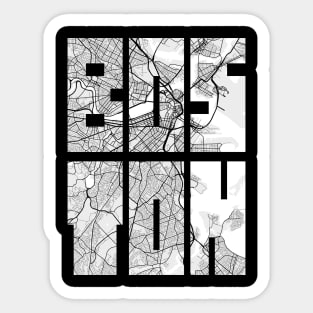 Boston, Massachusetts, USA City Map Typography - Light Sticker